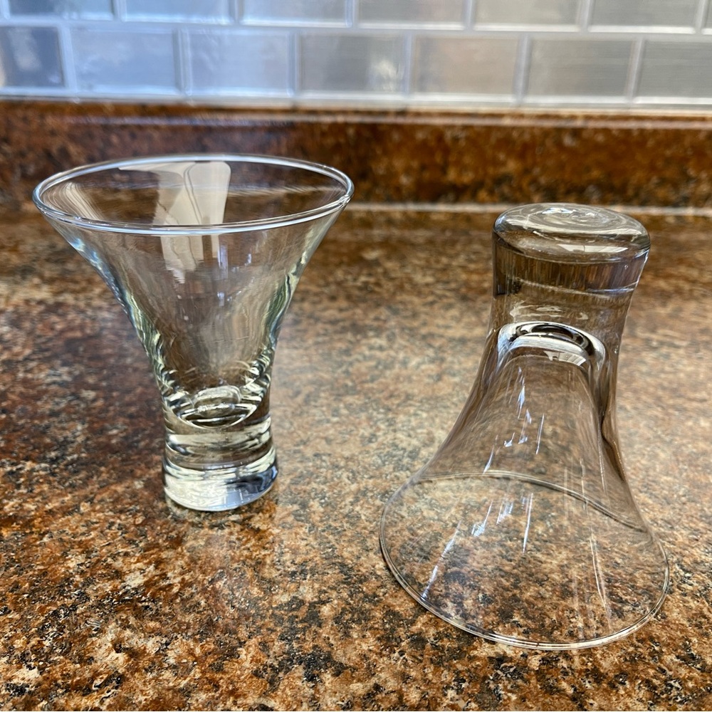 Vintage DiSarrono Teardrop Base Martini Glasses, set of 2
